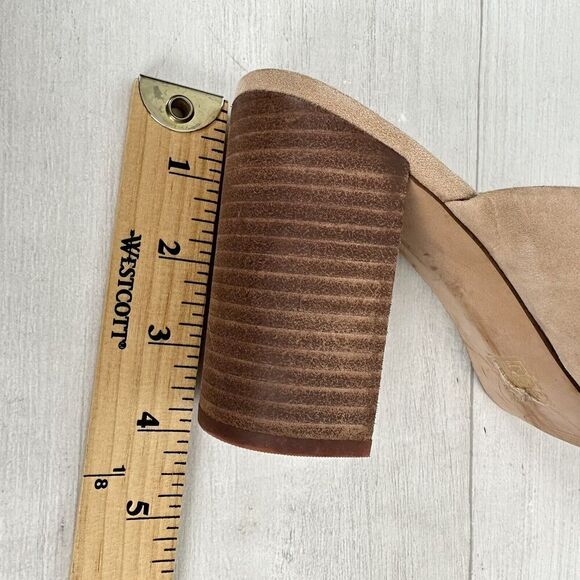 Madewell Gesine Mule Sandals Women 10 Taupe Suede Slip On Block Heel Open Toe - Picture 10 of 12